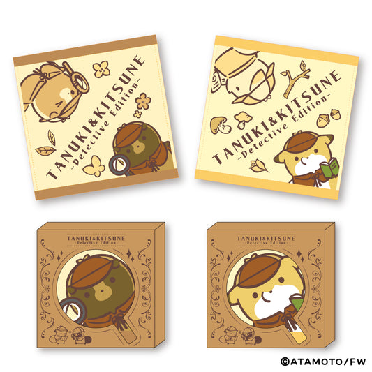 【タヌキとキツネ】タオルハンカチ