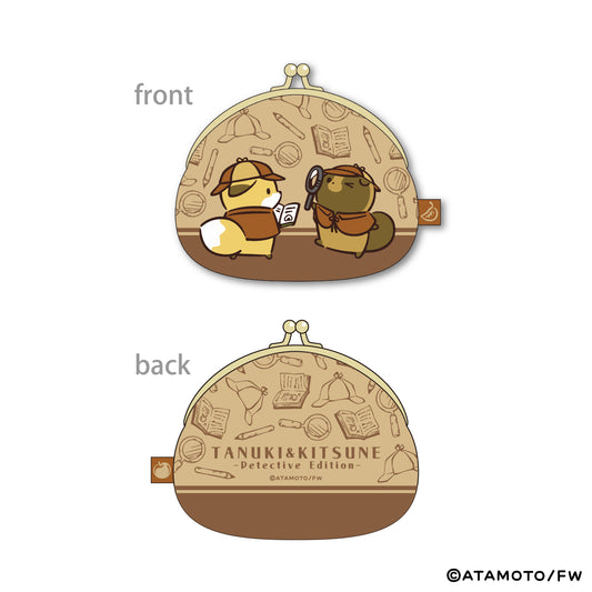 【タヌキとキツネ】がま口小銭入れ