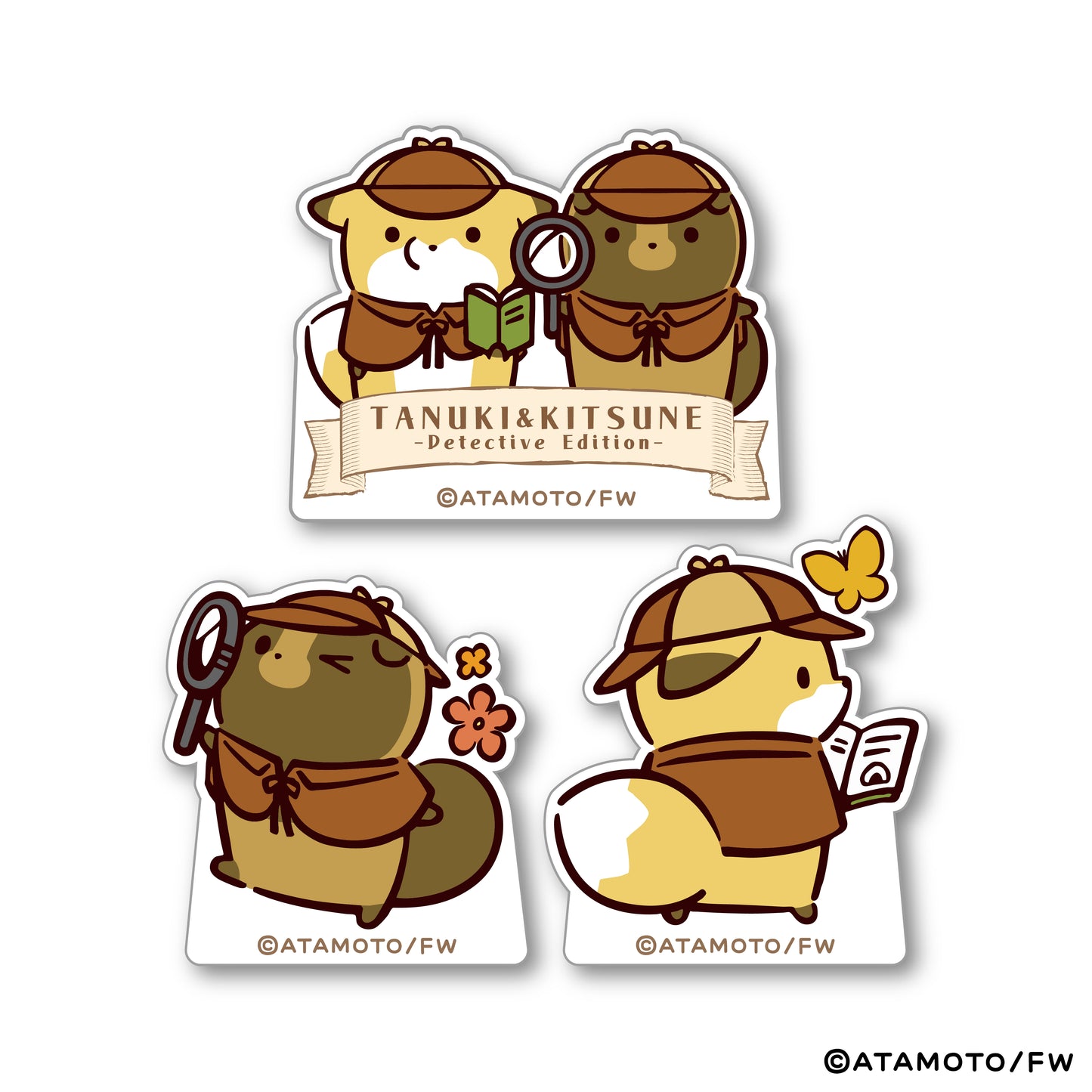 【タヌキとキツネ】アクリルクリップ