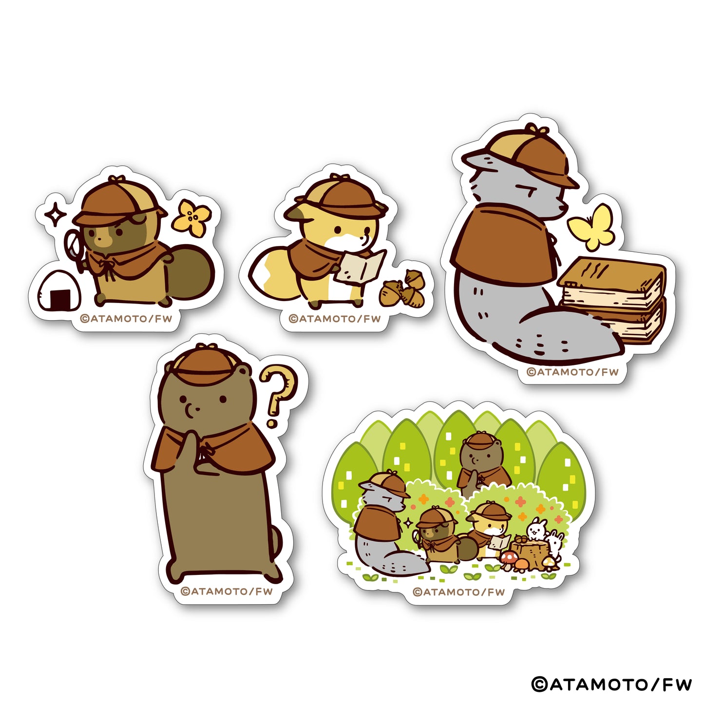 【タヌキとキツネ】ダイカットステッカー